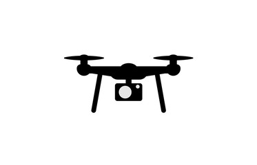 drone simple flat black icon - obrazy, fototapety, plakaty