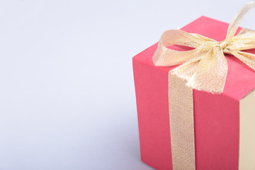 Gift boxes with bow on gray background