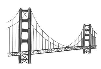 illustration of Golden Gate bridge, San Francisco - obrazy, fototapety, plakaty