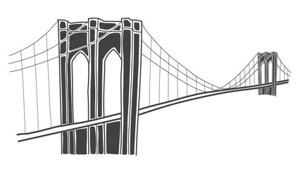 illustration of brooklyn bridge, new york