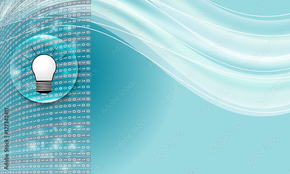 Poster vector abstract background and bulb icon