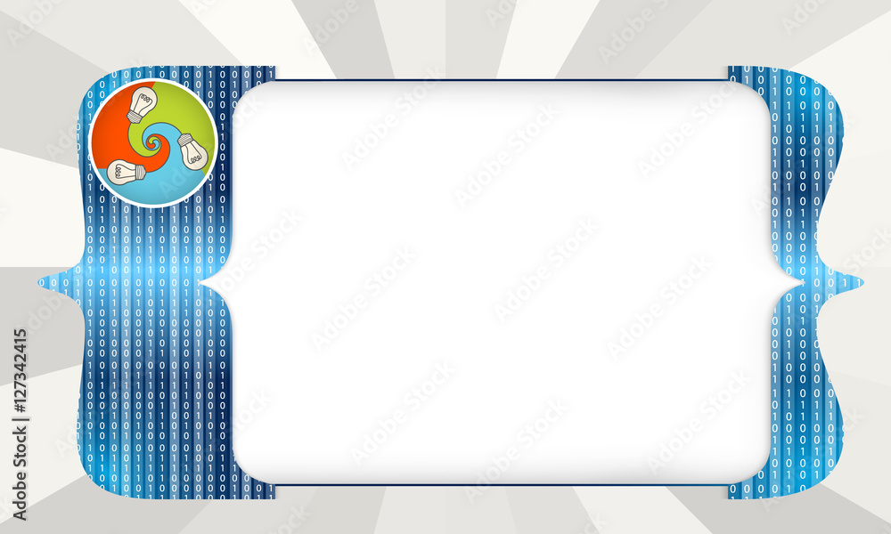 Poster abstract square brackets for entering text and idea symbol