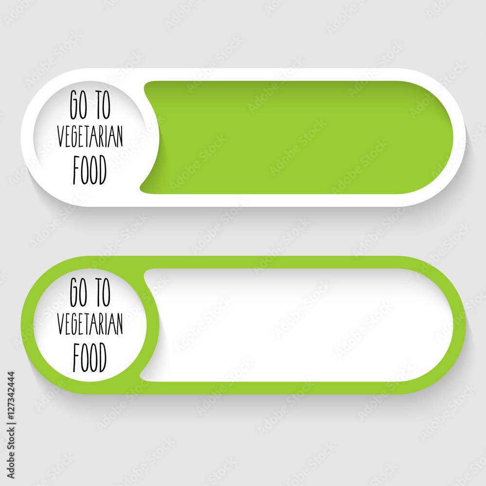 Poster set of two vector abstract buttons and hand written words go to