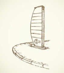 Blank gas station price sign. Vector drawing