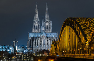 Cologne cathedral in the dusk