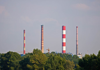 Fototapeta na wymiar Zeran CHP chimneys