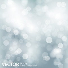 Silver defocused christmas background.-Vector illustration.