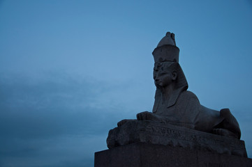 Statue of sphinx on the Neva river, Saint Petersburg, Russia
