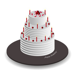 Isometric Celebration Cake, Birthday Cake, Wedding Cake, New Year Cake, Vector, Illustration