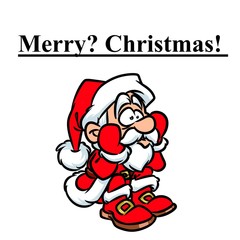 Merry Christmas Santa Claus sadness cartoon illustration isolated image character
