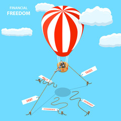 Obraz premium Financial freedom isometric flat vector concept