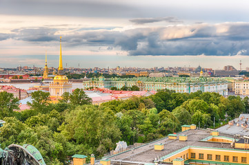 Fototapeta na wymiar Panoramic view over St. Petersburg, Russia, from St. Isaac's Cat