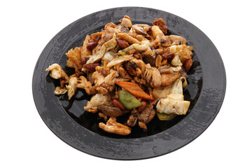 Chinese food. Chicken pork and veal with vegetables