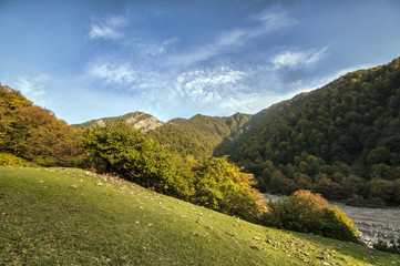 Mountains and clouds 