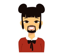 Woman emoji face vector