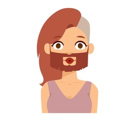 Woman emoji face vector