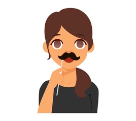 Woman emoji face vector