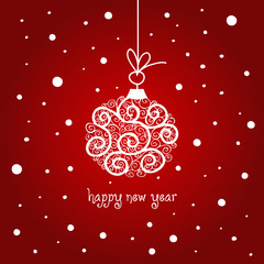 happy new year greeting card vector illustration