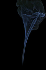 Incense Smoke on Black Background