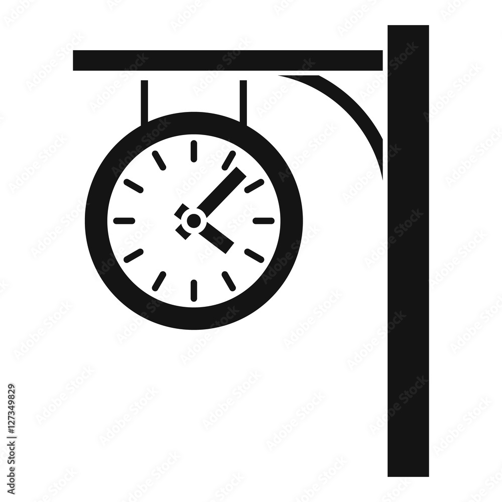 Poster station clock icon. simple illustration of station clock vector icon for web design