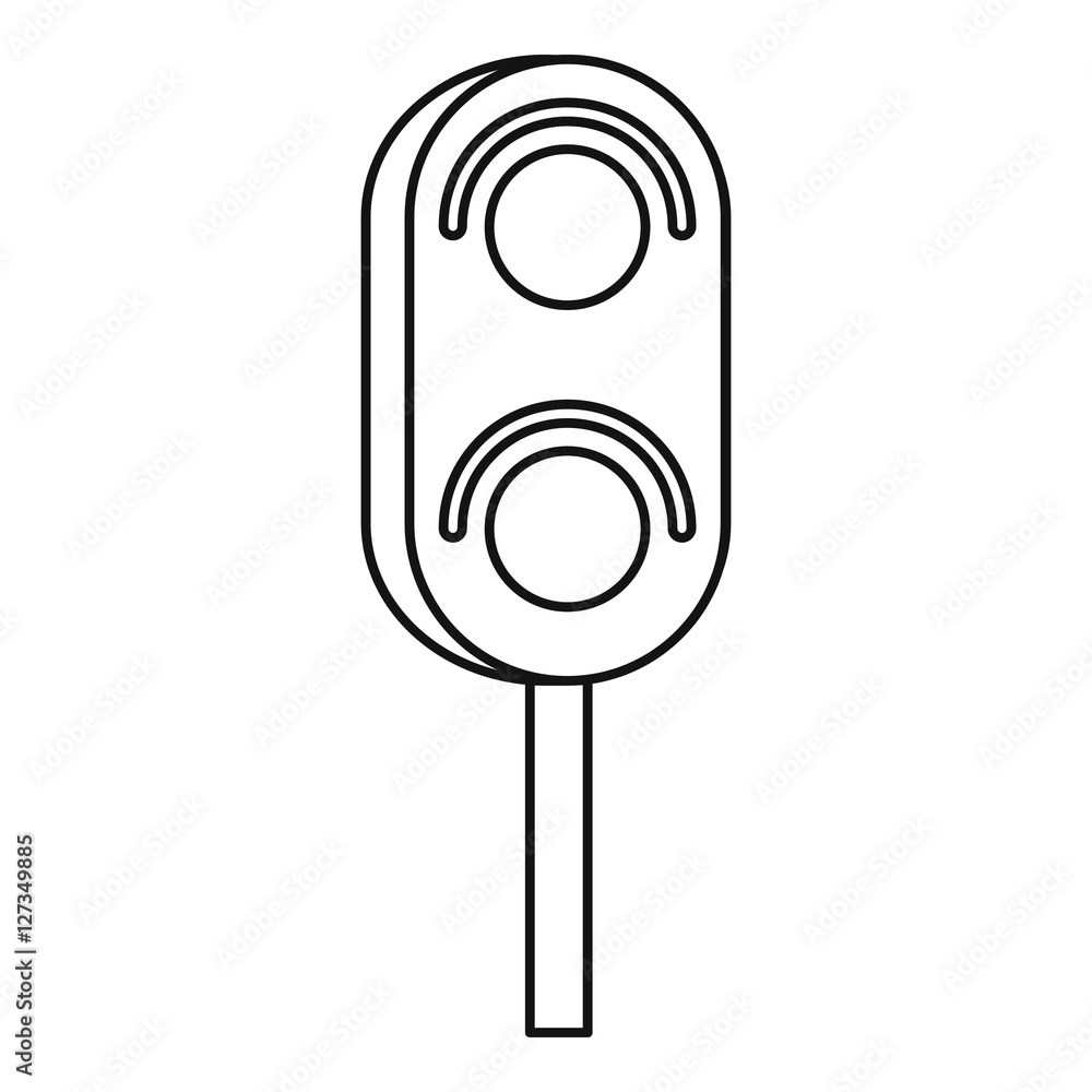 Poster semaphore trafficlight icon. outline illustration of semaphore vector icon for web design
