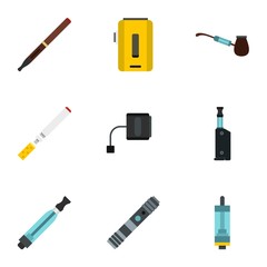 Tobacco icons set. Flat illustration of 9 tobacco vector icons for web