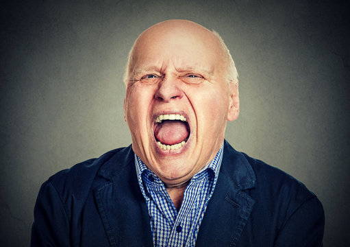 portrait of senior angry man