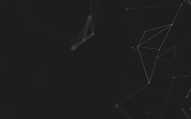 Abstract polygonal space low poly dark background, 3d rendering