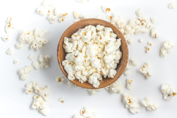 Popcorn into a bowl