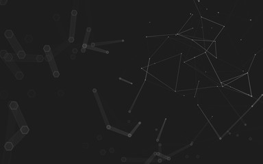 Abstract polygonal space low poly dark background, 3d rendering