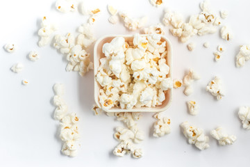 Popcorn into a bowl