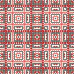 Seamless pattern with ethnic geometric abstract ornament. Cross stitch slavic embroidery motifs.