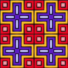 Obraz premium Bright ethnic abstract background. Seamless pattern with decorative ornament in african style.