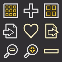 Fototapeta premium Documents web icons set. Office and CRM mobile symbols.