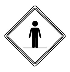 walker road sign icon. Street information warning and guide theme. Isolated design. Vector illustration