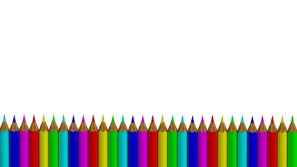 3d rendering of colorful pens with nice background color