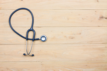 Stethoscope in doctors desk