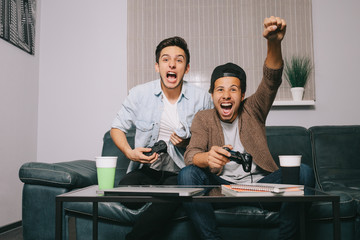 European and African friends had a party