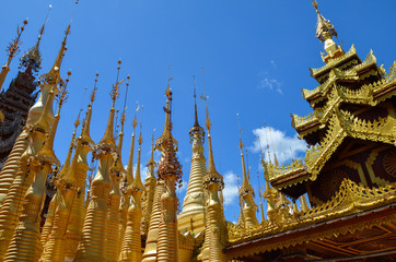 Shwe Indein Pagoda complex in Inle Lake, Shan State, Myanmar