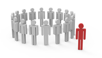 red man out of gray ones