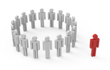 red man far from gray ones