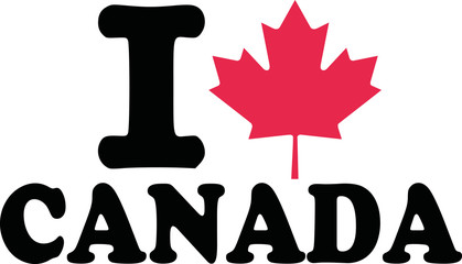 I love canada with maple leaf