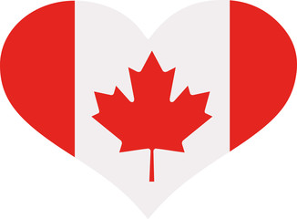 Obraz premium Heart with candian flag