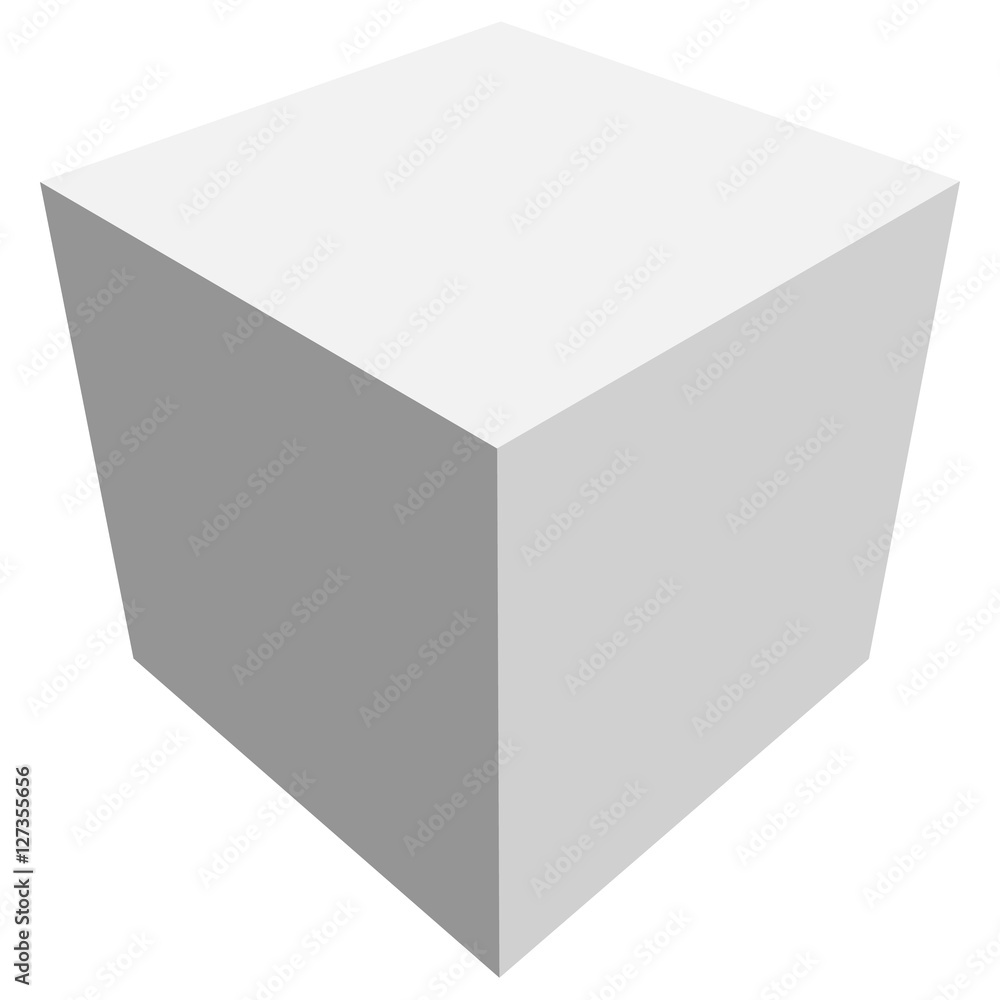 Fototapete cube icon with perspective - 3d model of a cube