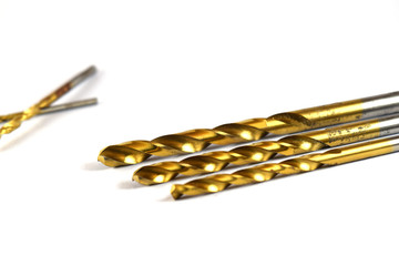 Drill bit on white background.