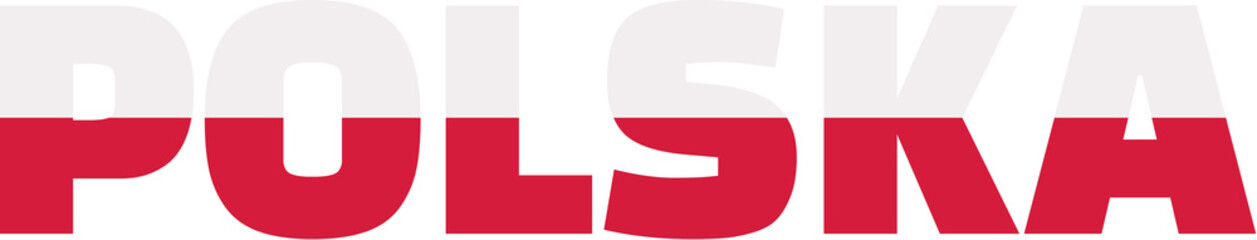 Fototapeta premium Poland flag word - Polska