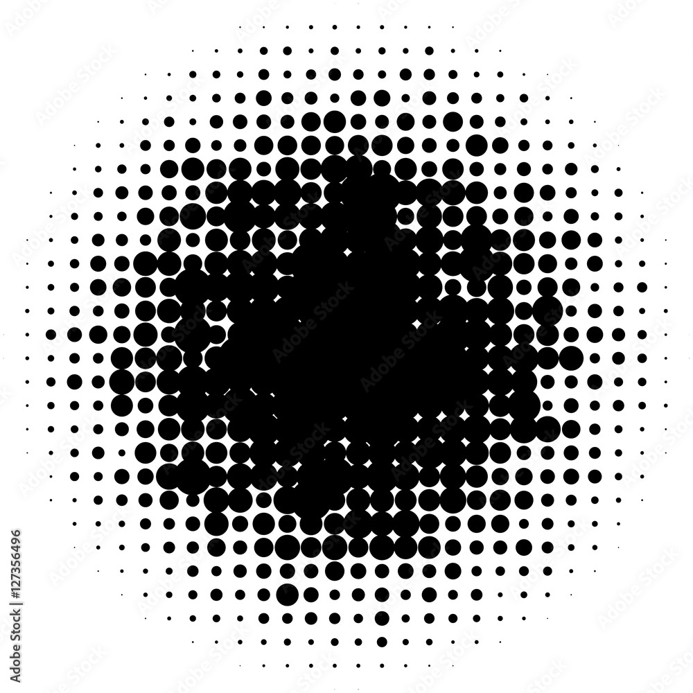 Poster halftone circles, halftone dots pattern. monochrome half-tone