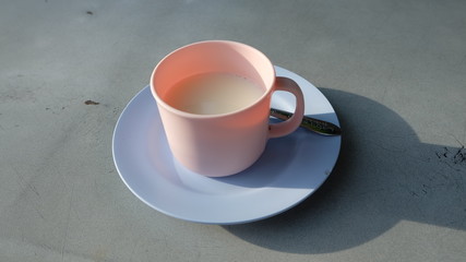 a cup of hot milk