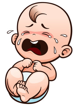 Vector Illustration of Cartoon Baby crying