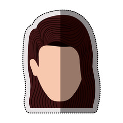 Woman head con. Female avatar person human and people theme. Isolated design. Vector illustration